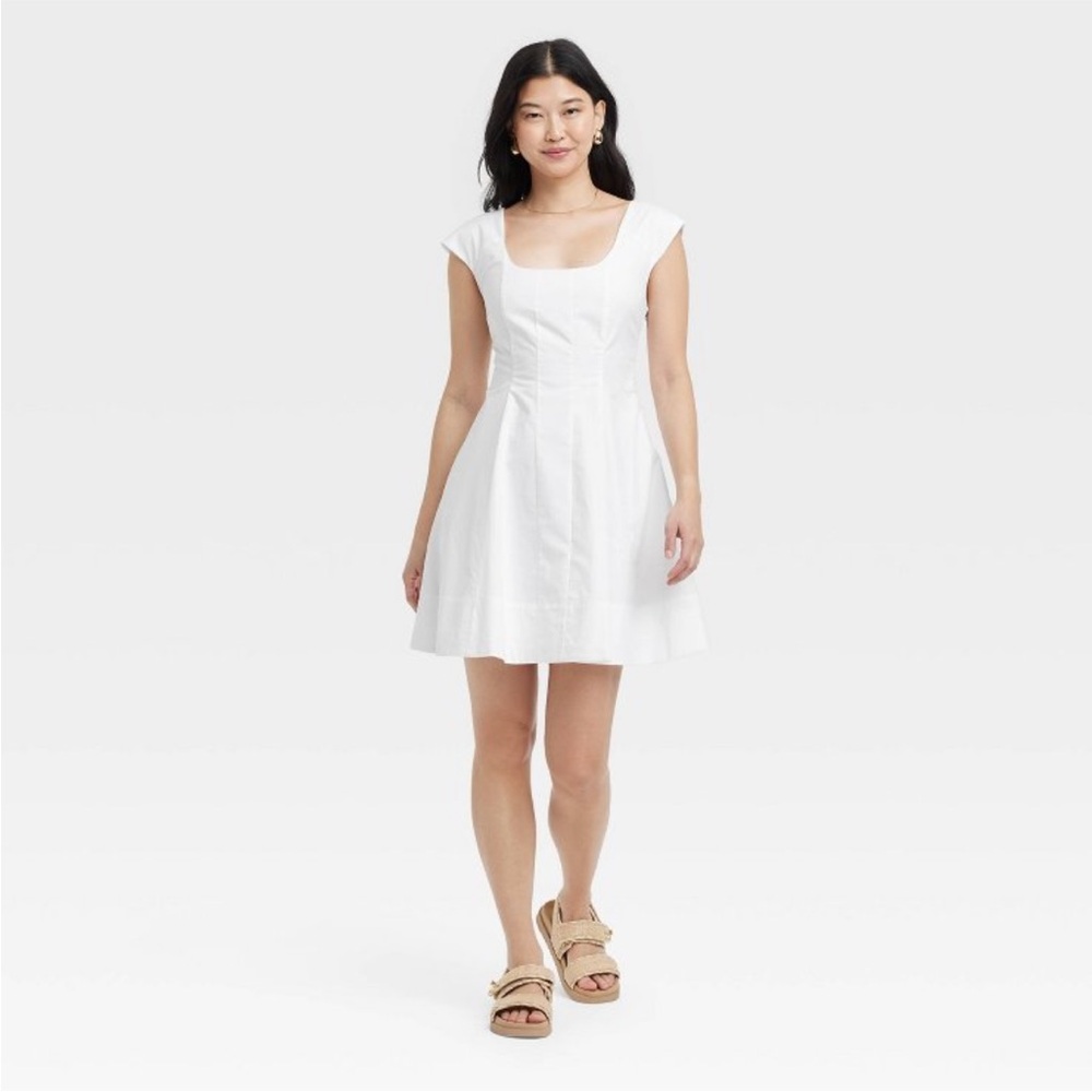 Women's Corset Woven Mini A-Line Dress
- A New Day™ White 4 NWOT